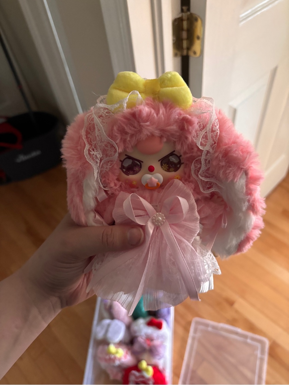 Pink Plush Bunny Doll with Bow